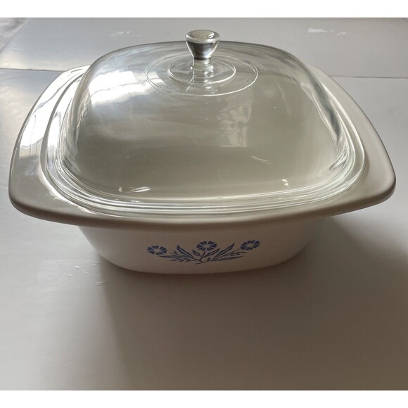 Vintage Corning Ware Blue Cornflower 4 Qt Dutch Oven P-34-B w/ Lid USA - Picture 1 of 11
